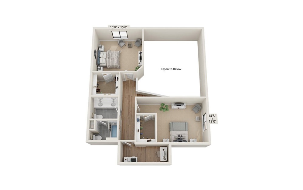 The Waldorf - 4 bedroom floorplan layout with 3 bathrooms and 2510 square feet (Floor 2)